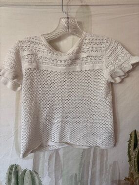 Forever 21 Knit Ruffle Cropped Short Sleeve Top 🌵